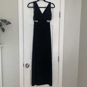 Black cutout maxi dress.